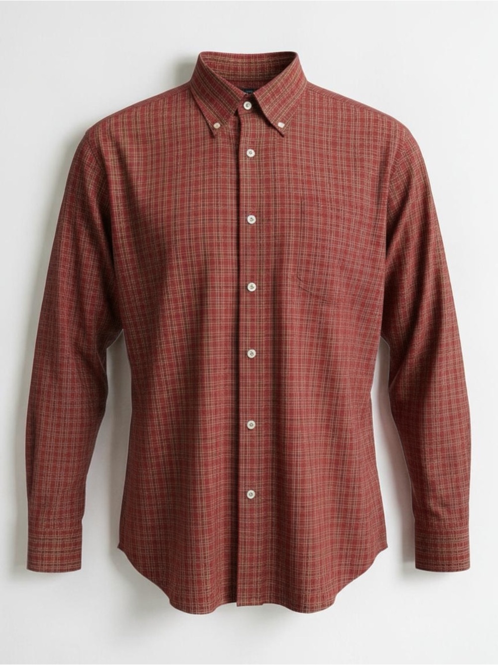 Dockers Red Plaid Long-Sleeve Button-Down Shirt